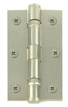 Set of Two 3" Heavy Duty Ball Bearing Hinges - Satin Nickel